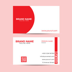 Fototapeta premium Simple and Clean Red and White Business Card Template for brand, company use.