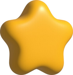 3D Star icon isolated on background, Customer rating feedback concept 3d rendering