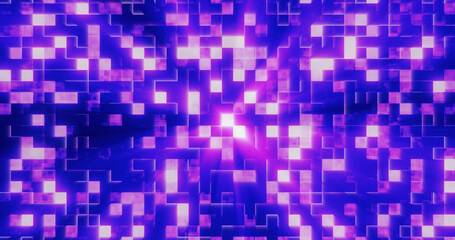 Abstract background of purple shiny mirror iridescent squares and rectangles digital hi-tech