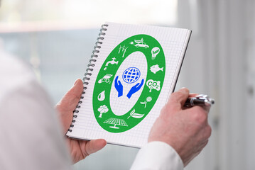 Environment protection concept on a notepad