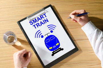 Smart train concept on a desk