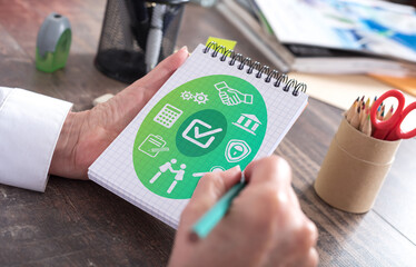 Validation concept on a notepad