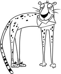 schneller Gepard als Postbote mit Brief bei der Zustellung