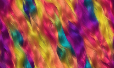 Colorful hair abstract colorful background, Seamless Infinite Pattern, Generative AI