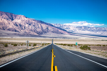 Empty Road in Death Valley, California.