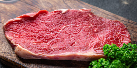 raw beef steak fresh meat meal food snack on the table copy space food background rustic top view