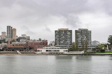 Fototapeta na wymiar San Francisco Pier and Cityscape in Background.
