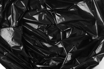 Crumpled Garbage Bag Texture Background, Wrinkled Trash Package Pattern, Used Plastic Bin Bags Mockup