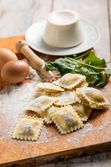 italian ravioli with ricotta and spinach