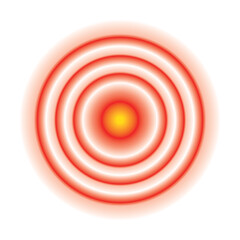 Pain Icon, Painful Spot Mark, Ache Symbol, Painkiller Target, Pain Pointing Sign, Red Circle Illness Location