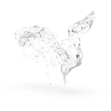 water splash isolated on white