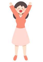 喜ぶ女性（全身）