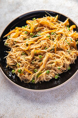 rice noodle vegetable Asian dish fresh funchose meal food snack on the table copy space food background rustic top view