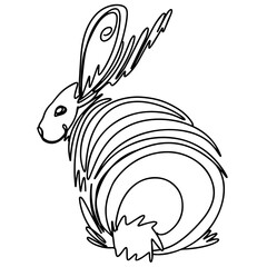 sketch of cute rabbit doodle drawing for yours design and print. Rabbits or hares farm icons set. Vector

