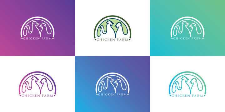 chicken farm logo design inspiration. Simple and unique logo design