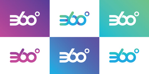 360 degrees, simple and modern  logo design