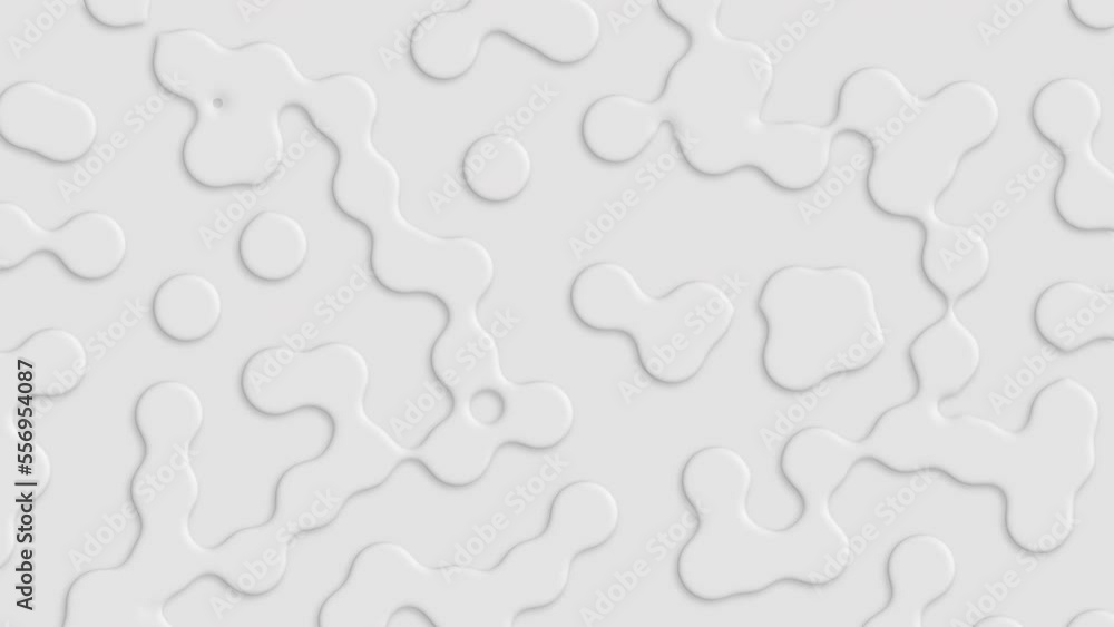Poster smooth fractal noise metaballs on the surface. bright, milky motion background. seamless loop.