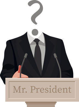 mr. president behind the podium man in a suit vector