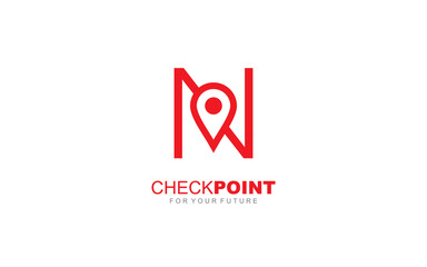 Fototapeta na wymiar N logo point for identity. travel template vector illustration for your brand.