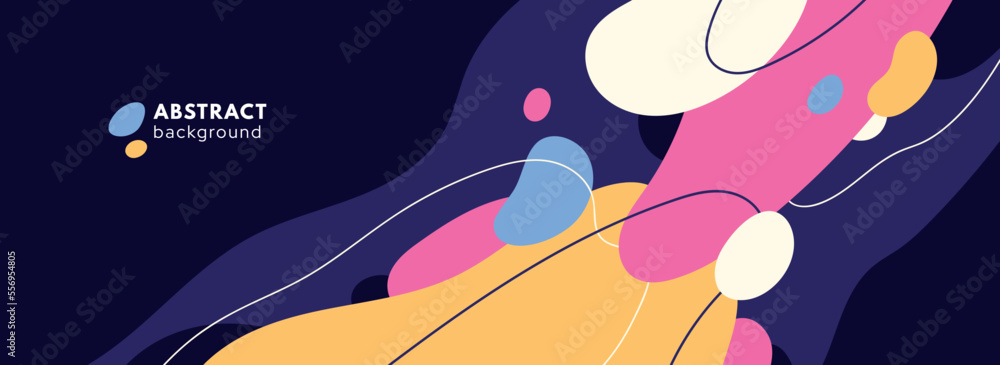 Poster modern organic abstract shapes background. compositions of dynamic blob wave, irregular form, motion