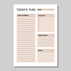 minimal today's plan vector template