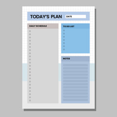 minimal today's plan vector template