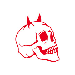 vector illustration of a horned skull