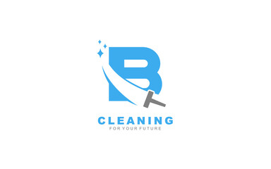 B logo cleaning services for branding company. Housework template vector illustration for your brand.