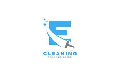 E logo cleaning services for branding company. Housework template vector illustration for your brand.
