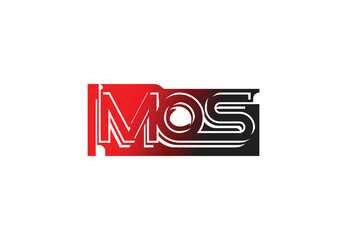 MOS letter logo and sticker design template