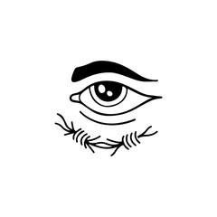 vector illustration of eye and barbed wire