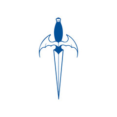 vector illustration of a dagger with bat wings