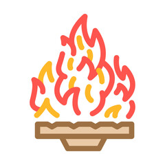 burn fire color icon vector. burn fire sign. isolated symbol illustration