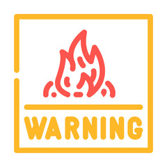 warning fire color icon vector. warning fire sign. isolated symbol illustration