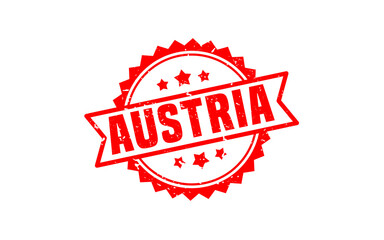 AUSTRIA stamp rubber with grunge style on white background