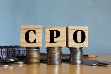 CPO (Chief Procurement Officer) - acronym on wooden cubes. CPO concept