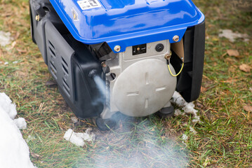 Gasoline generator produces a lot of toxic smoke because of malfunction of engine. Negative effect...