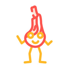 lamb meat character color icon vector. lamb meat character sign. isolated symbol illustration