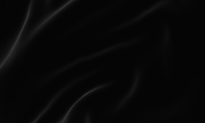 Abstract black wave background. Dark rippled cloth.
