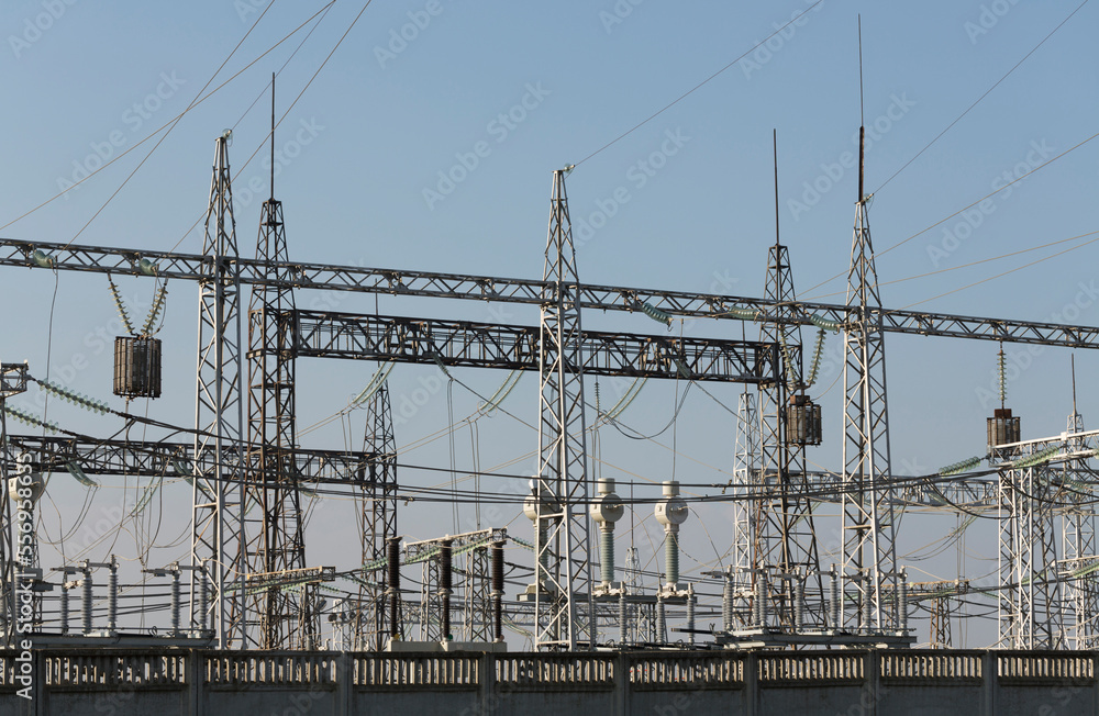 Wall mural electric stations and substations of moldova. electrical networks of the ussr.