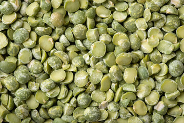 Background of green dry pea. Close up of green pea