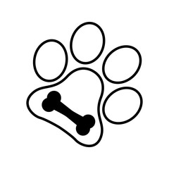Heart paw icon vector set. Dog paw illustration sign collection. love dog symbol.