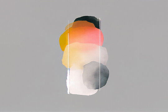 Minimalistic ai generated abstraction on a plain grey background. Simple minimalistic background.