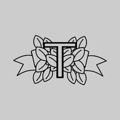  Initial letter handwriting and signature logo. A concept handwriting initial logo with template element.