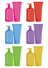 set of cosmetic products set of cosmetic bottles