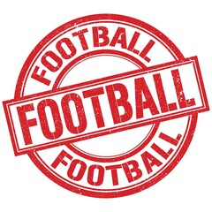 FOOTBALL written word on red stamp sign