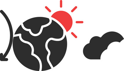Cloud with Sun Vector Icon
