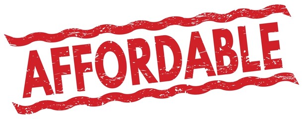 AFFORDABLE text on red lines stamp sign.