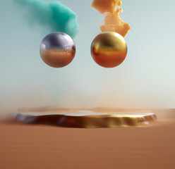 3b orbs in the sky product display, ad display