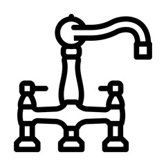 silver faucet water line icon vector. silver faucet water sign. isolated contour symbol black illustration